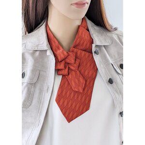 Women's Ascot Scarf Sustainably Made From A Terracotta Necktie